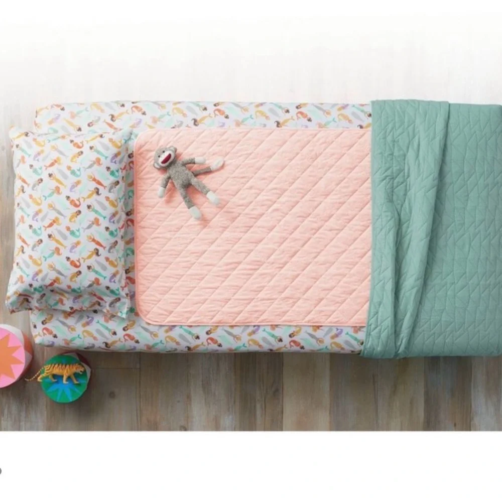 NWOT Pillowfort Waterproof Sleep Anywhere Mat for Potty Training Kids in Pink